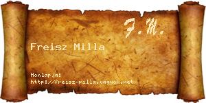 Freisz Milla névjegykártya